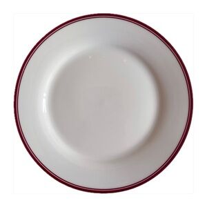 Williams Sonoma Dinner Plates with Red Trim